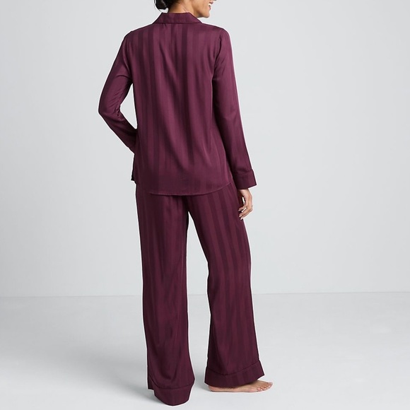 LANDSEND Women's Shadow Stripe 2 Piece Pajama Set - Top and Pants - Picture 3 of 3